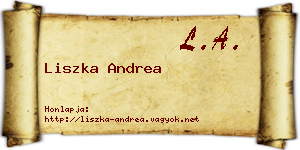 Liszka Andrea névjegykártya